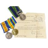 A pair of First War Service medals to 469 Spr L C Damm Royal Engineers George V India Campaign