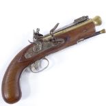 A replica brass barrel Blunderbuss pistol, with sprung bayonet