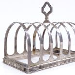 A 6-division silver toast rack, with pierced gallery, by Collingwood & Sons Ltd, hallmarks