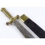 A 19th century French Infantry short sword, blade stamped Chatellerault 1833 with bronze hilt,