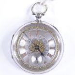 A 19th century silver cased open-face key-wind pocket watch, by James Giscard of Downham, with