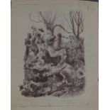 John Hogben, lithograph, tree stump, 1950, signed in pencil, sheet size, 17.5" x 13.5", framed