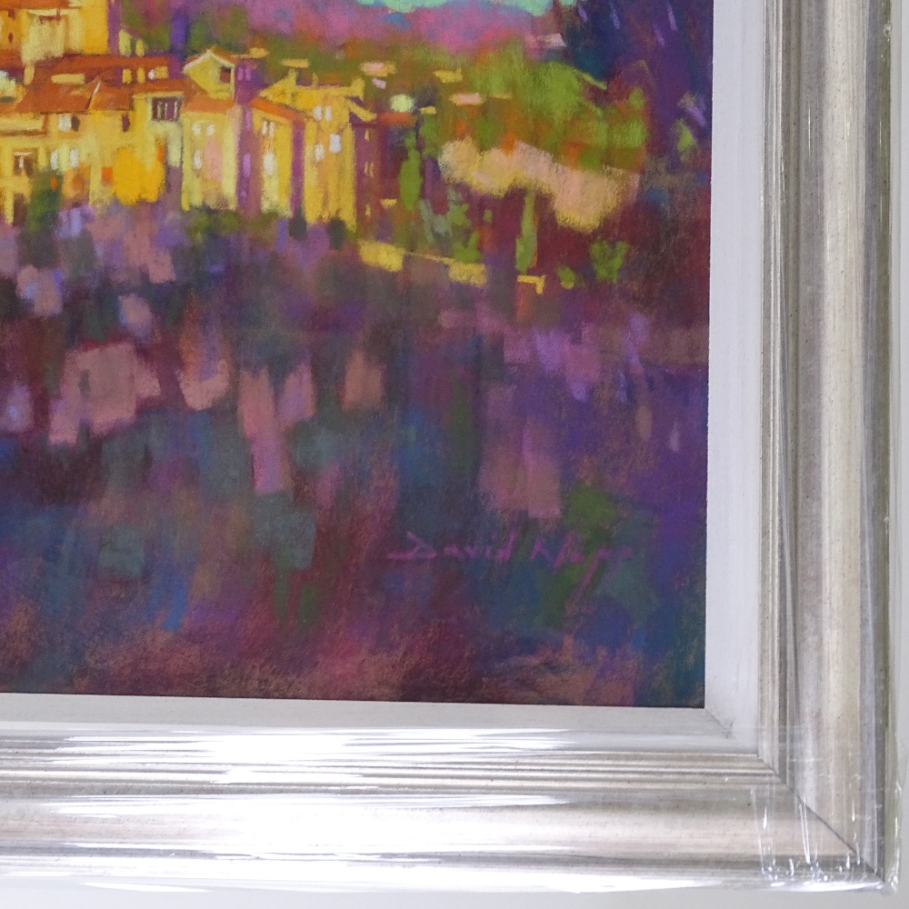 David Napp (born 1964), coloured pastels, a Tuscan hillside town, 23" x 31", framed - Image 3 of 4