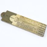 A fine quality Victorian ivory and nickel plate engineer's folding ruler / gauge, by Thomas Bradburn
