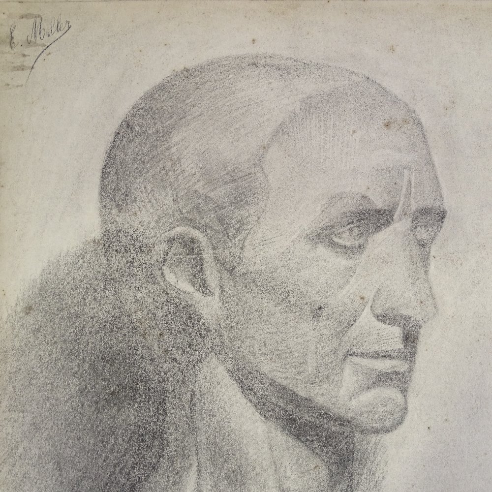 A folder of charcoal drawings on paper, Classical studies, unsigned - Image 3 of 4