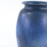 Ashby Guild, large mottled blue glazed ceramic vase, dated 1911, height 40cm