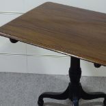 A Victorian mahogany breakfast table on tripod base, 2'11" x 2'3"