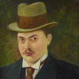 S Levison, oil on canvas, portrait of a man, 1910, 18" x 15", framed