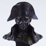 A reproduction bronze bust of Napoleon on marble base, height 36cm