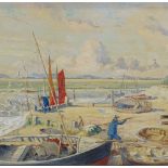 G L Snook, oil on canvas, Salterns Quay Hayling Island, 16" x 21", framed