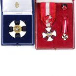 2 Italian unmarked enamel Cross medals, cased (2)