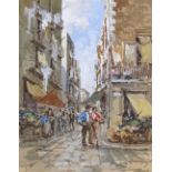 I Danieli, watercolour, Italian street scene, 12" x 9", framed