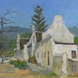 20th century Russian School, oil on board, buildings in Groot Constania, indistinctly signed, 18"