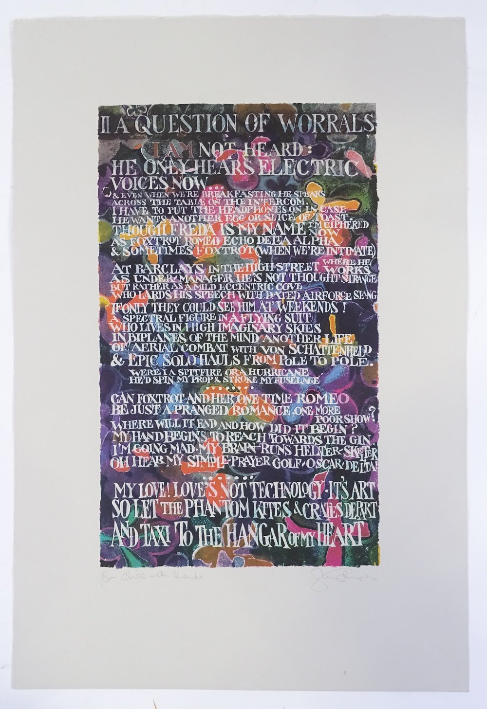 Tom Philips, screen print, A Question of Worrals, signed in pencil, printer's proof, sheet size - Image 4 of 4