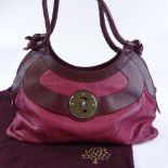 A Mulberry 2-tone burgundy handbag, with dust bag