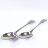 A pair of Georgian silver serving spoons, by William Bateman I, hallmarks London 1816, length