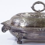 A Victorian electroplate tureen in plated stand