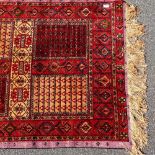 A Persian handmade silk geometric pattern rug, 4'8" x 3'5"