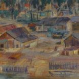 Attributed to Fred Rappaport (1912 - 1989), oil on canvas, Continental village scene, 1937, 12.75" x