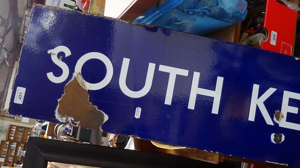 Vintage enamelled South Kensington sign, length 57" - Image 2 of 2