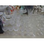 Cut-glass goblets, a cake stand etc