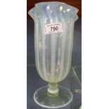 A Vintage vaseline glass celery jar, 9"