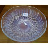 A Lalique Fern pattern glass bowl, 8" across, impressed marks