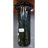 A signed Scandinavian glass vase with diamond pattern, 11.5"