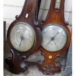 2 similar aneroid barometers, 36"