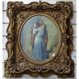 An ornate relief gilt-gesso picture frame