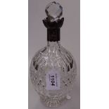 A cut-glass and silver collared decanter stopper, H26.5cm