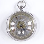A 19th century silver cased open-face key-wind pocket watch, by James Giscard of Downham, with
