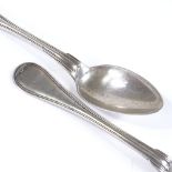 A pair of Austrian silver tablespoons, with reeded decoration, maker's marks VMS, length 21.5cm, 6oz