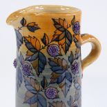 Dennis Chinaworks, relief blackberry design jug, designed by Sally Tuffin, 2007, marked no. 7,