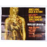 James Bond Gold Finger, British Quad film poster, (Style A) 1964, 1st Release, 30" x 40", unframed