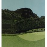 Robert Tavener, linocut print, Chanctonbury Ring Sussex (no 1), no.27/75, signed in pencil, image