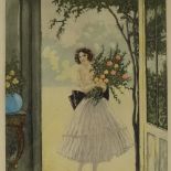 Charles Naillod (1876 - 1941), coloured etching, The Bouquet, signed in pencil, 19.5" x 13.5",