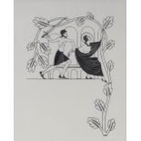 Eric Gill, 2 original wood engravings, 1934 edition, framed