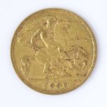 An Edward VII 1907 gold half sovereign