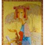 Irma, acrylic on canvas, mythological figures, 43" x 31", framed