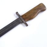 A miniature Lee Enfield type bayonet, blade engraved Maj E J Hobbs, the other side engraved AOAS