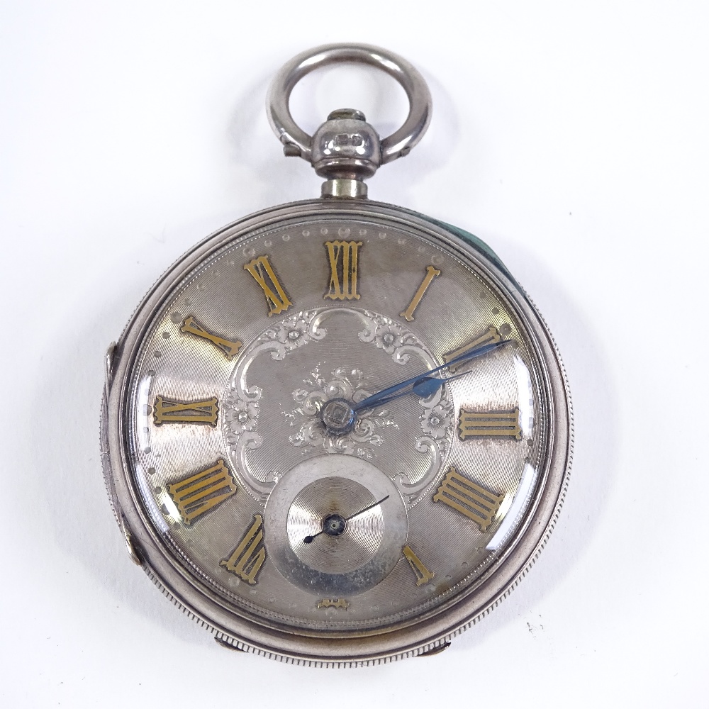 A 19th century silver-cased open-face key-wind lever fusee pocket watch, by William Frame of