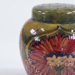 A large William Moorcroft Pottery Revived Cornflower pattern pomander and cover, with original