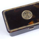 A Victorian tortoiseshell jewel box, with cast gilt-metal mouldings and mounts, width 11.5cm