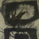 Ulrico Schettini (born 1932), mixed media on paper, abstract composition, 1960, 40" x 24", framed