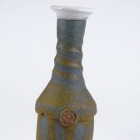 David Melville (born 1949), studio pottery vase with running dry glaze, height 27cm