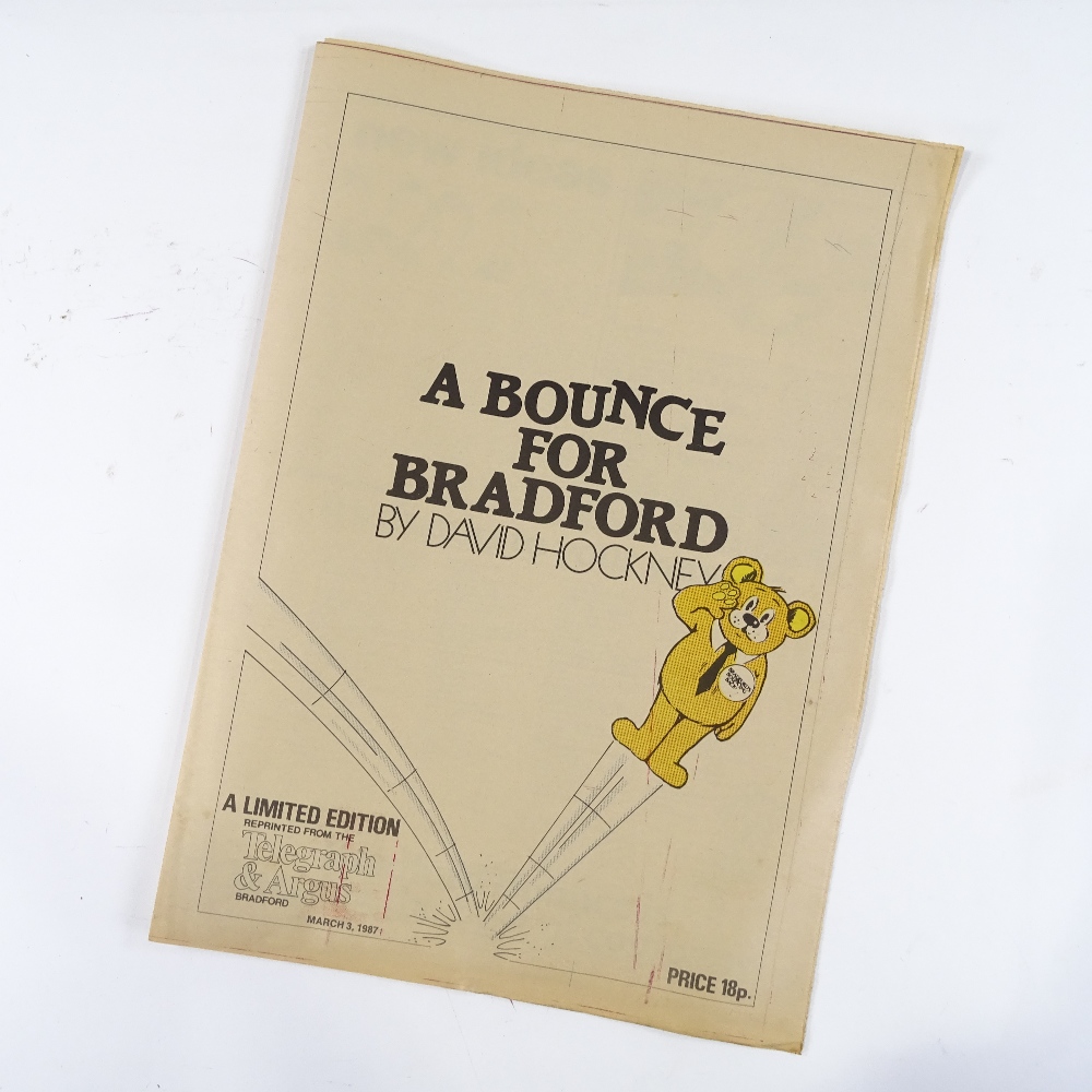 David Hockney, print, A Bounce for Bradford, 1987, unframed, together with a related letter for - Image 2 of 4