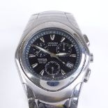 A Citizen Eco-Drive Perpetual Calendar wristwatch, stainless steel case, with 3 subsidiary dials and