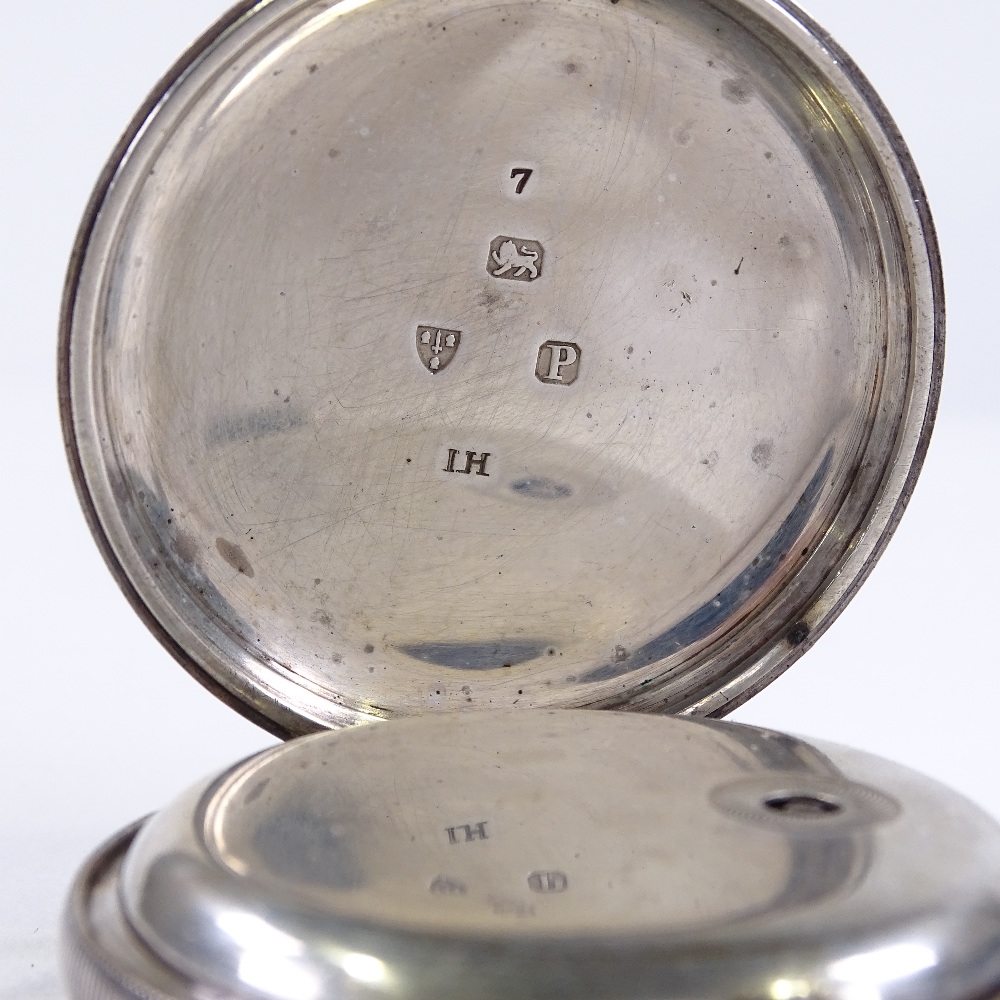 A 19th century silver-cased open-face key-wind lever fusee pocket watch, by William Frame of - Image 5 of 5