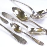 A Russian silver cutlery set, comprising ladle, serving spoon, 12 tablespoons, 12 table forks, and